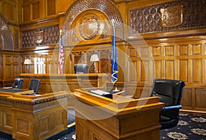 Courtroom, Bench, Witness Stand, Court Room