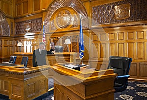 Courtroom Template, Witness Stand, Law, Lawyer, Judge photo