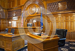 Courtroom, Bench, Witness Stand, Court Room photo