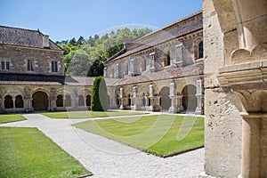 Courtyard of Abbaye de Fontenay, Burgundy, France