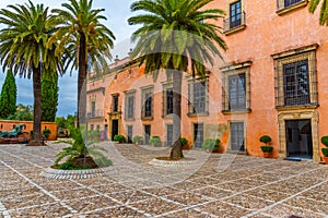 Courtyard of Alcazar castle at Jerez de la Frontera in Spain