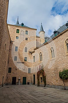 Courtyard of Alcazar fortress in Segovia, Spa