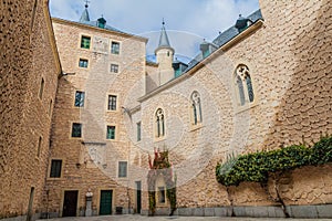 Courtyard of Alcazar fortress in Segovia, Spa