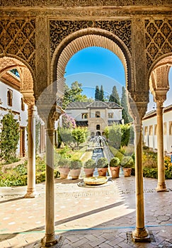 Courtyard of the Alhambra from Granada, Andalusia, Spain