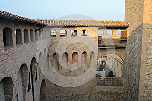 Courtyard of ancient fortress in Vignola