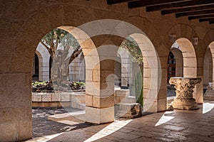 Courtyard area of Tabgha or The Church of the Multiplication of the Loaves and Fishes also called Church of the Loaves and Fishes