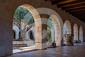 Courtyard area of Tabgha or The Church of the Multiplication of the Loaves and Fishes also called Church of the Loaves and Fishes