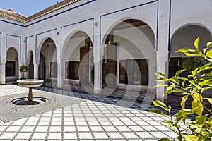 Courtyard of Bahia Palace in Marrakesh, Morocco, Africa