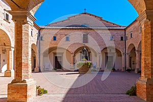 Courtyard of Basilica of Sant'Ubaldo in Gubbio, Italy photo