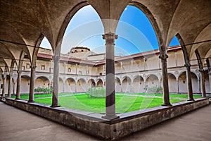 Courtyard of basilica Santa Croce photo