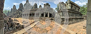 Courtyard in Bayon Temple of Angkor Thom in Cambodia