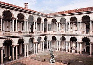 Courtyard of the Brera Palace in Milan.
