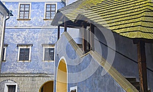 Courtyard on Buchlov castle. Region South Moravia,Czech Republic