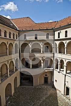 Courtyard castle arcades pieskowa skala