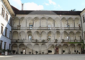 Courtyard of castle in Jindrichuv Hradec