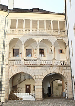 Courtyard of castle in Jindrichuv Hradec