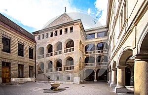 Courtyard and the castle in the old city