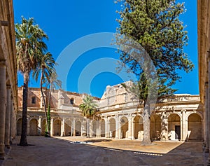 Courtyard of the cathedral of Almeria in Spain