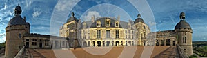 Courtyard at Chateau Hautefort Castle in France