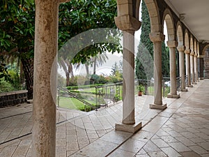 The courtyard of the Church of Beatitudes