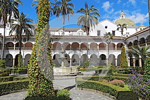 Courtyard at the church of San Francisco in Quito