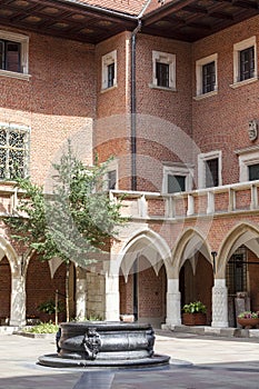 Courtyard of Collegium Maius, Krakow, Poland.