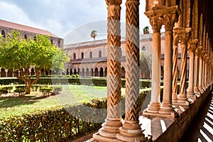 The courtyard with columns photo