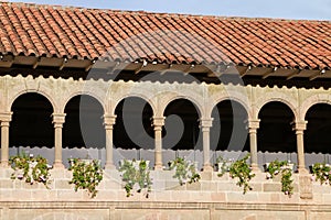 Courtyard of Convent of Santo Domingo in Koricancha complex, Cusco, Peru