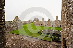 Courtyard at Dunnottar Castle in Stonehaven, Scotland