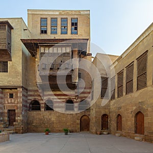 Courtyard of El Razzaz House, a Mamluk era historic house located at Old Cairo, Egypt photo
