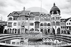 Courtyard of Europe in Komarno, Slovakia, colorless