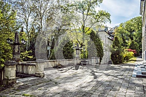 Courtyard of the forestry school in old mining town Banska Stiavnica