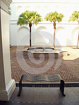 Courtyard with fountain photo