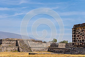 Courtyard of the Four Temples Patio de los Cuatro Templos. Platforms in ancient Teotihuacan. Travel photo. photo