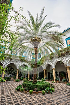 Courtyard garden of Viana Palace in Cordoba, Andalusia, Spain