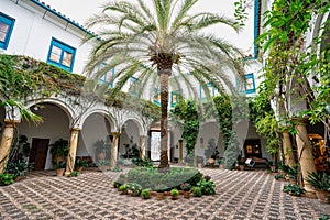 Courtyard garden of Viana Palace in Cordoba, Andalusia, Spain