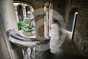 Courtyard of a gothic building in Barcelona