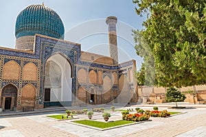 Courtyard at the Gur-i Amir Mausoleum in Samarkand