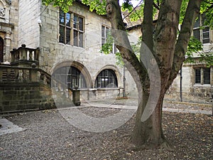 Courtyard of the historic King`s Manor in York, Northern England