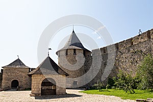 The courtyard of the historical Khotyn Fortress. Ukraine