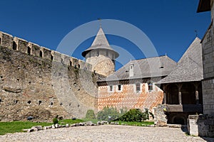 The courtyard of the historical Khotyn Fortress. Ukraine