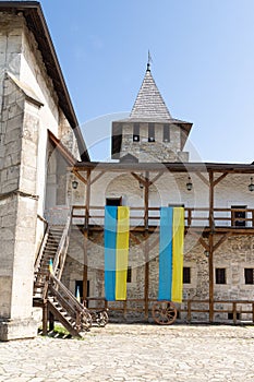 The courtyard of the historical Khotyn Fortress. Ukraine