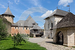 The courtyard of the historical Khotyn Fortress. Ukraine