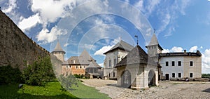 The courtyard of the historical Khotyn Fortress. Ukraine