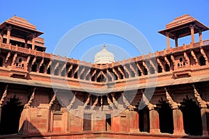 Courtyard of Jahangiri Mahal in Agra Fort, Uttar Pradesh, India