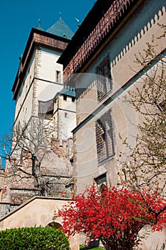 The courtyard of Karlstejn Castle. Prague. Czech