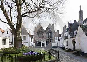 Courtyard of Kortrijk Beguinage, Belgium.