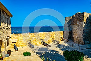 Courtyard of the Larnaca castle on cyprus