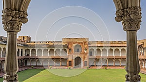 The courtyard in the Macchi Bhawan Palace of the Red Fort.