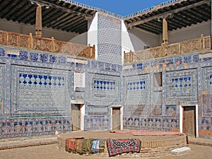 Courtyard madrassah in Khiva, Uzbekistan photo